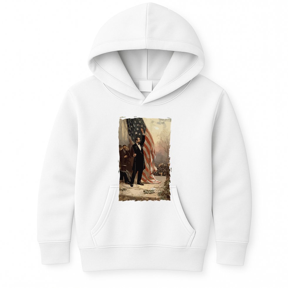 4th Of July Independence Day American Flag Abraham Lincoln Kids Hoodie