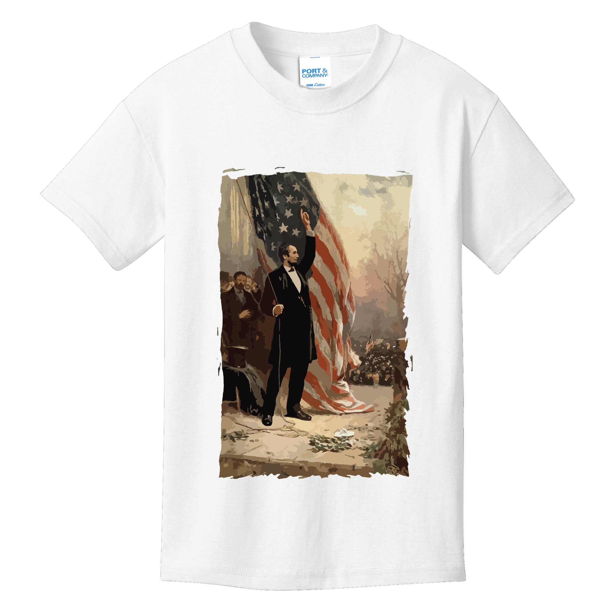 4th Of July Independence Day American Flag Abraham Lincoln Kids T-Shirt