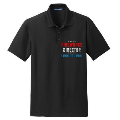 4th Of July Fireworks Director I Run You Run Dry Zone Grid Polo