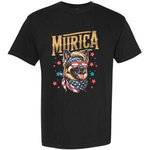 4th Of July Patriotic Funny German Shepherd July 4th Usa Murica Garment-Dyed Heavyweight T-Shirt