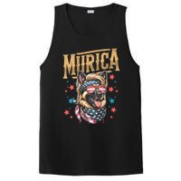 4th Of July Patriotic Funny German Shepherd July 4th Usa Murica PosiCharge Competitor Tank