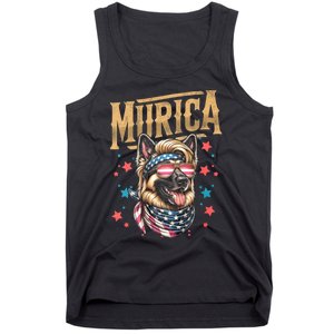 4th Of July Patriotic Funny German Shepherd July 4th Usa Murica Tank Top