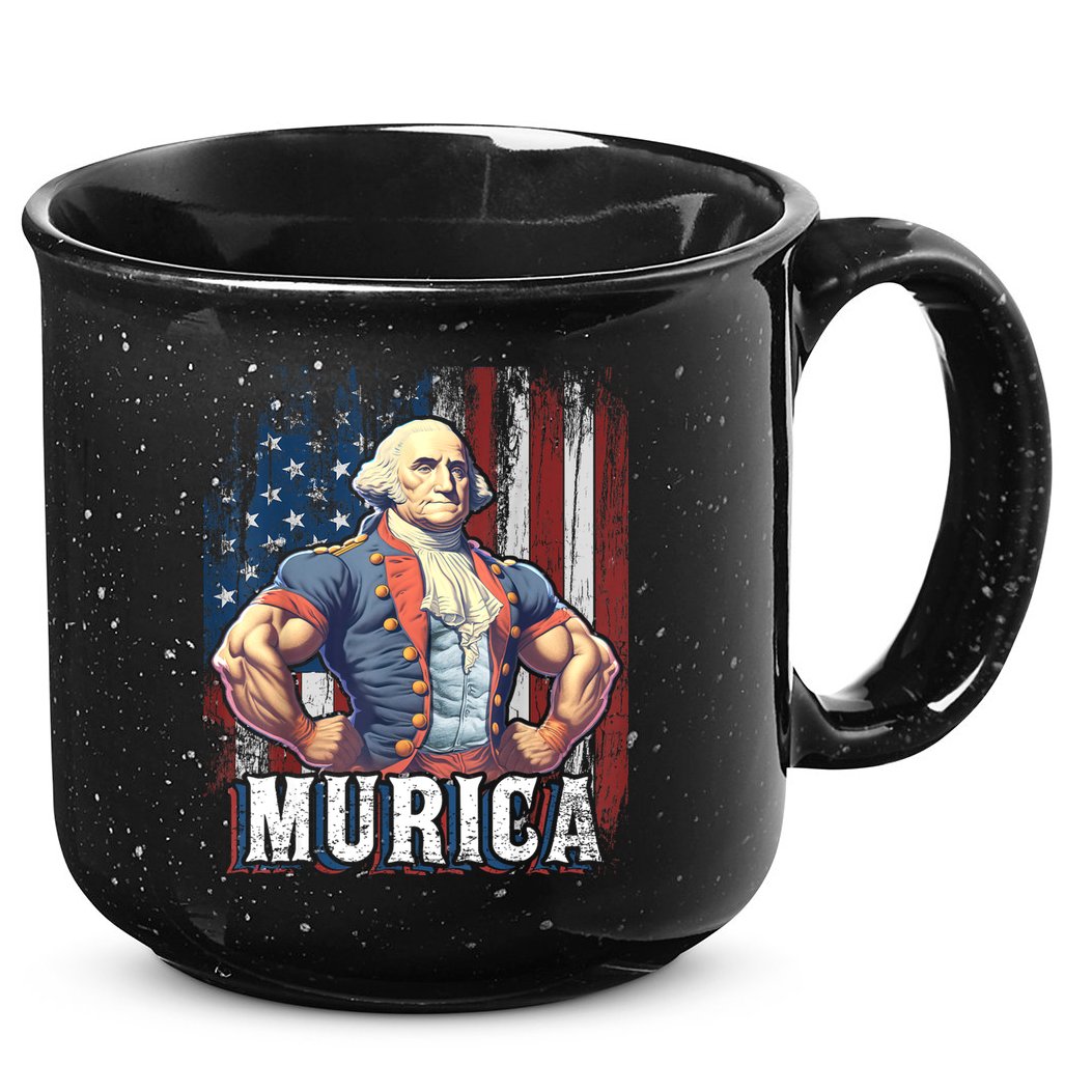 4th Of July Patriotic Funny George Washington July 4th 15oz Campfire Ceramic Mug