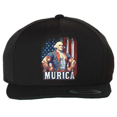 4th Of July Patriotic Funny George Washington July 4th Wool Snapback Cap
