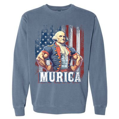 4th Of July Patriotic Funny George Washington July 4th Garment-Dyed Sweatshirt