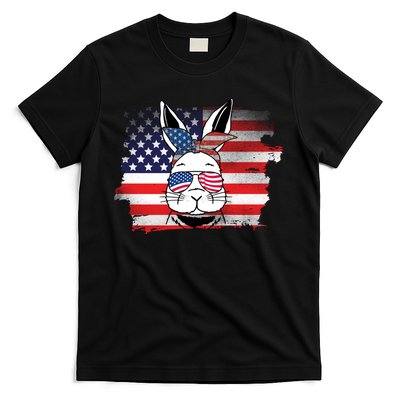 4th Of July Bunny, Funny Fourth Of July Graphic, Plus Size Shirt For Men Women T-Shirt