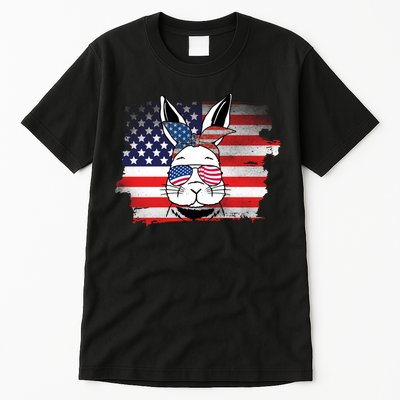 4th Of July Bunny, Funny Fourth Of July Graphic, Plus Size Shirt For Men Women Tall T-Shirt