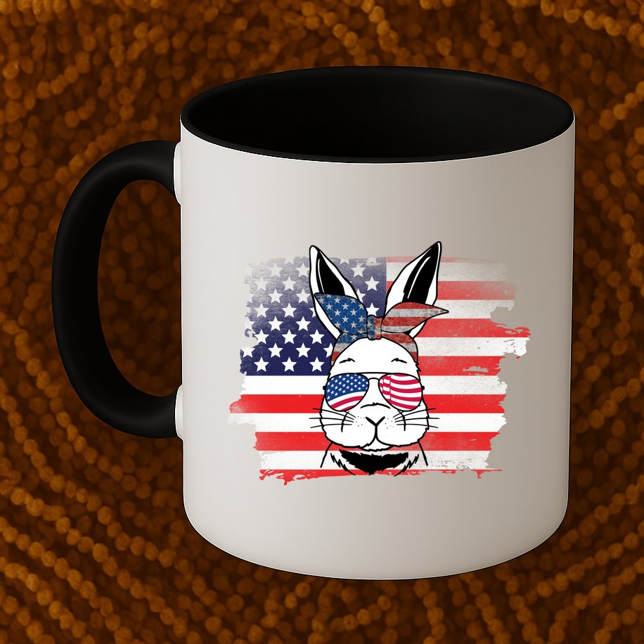 4th Of July Bunny, Funny Fourth Of July Graphic, Plus Size Shirt For Men Women Mug