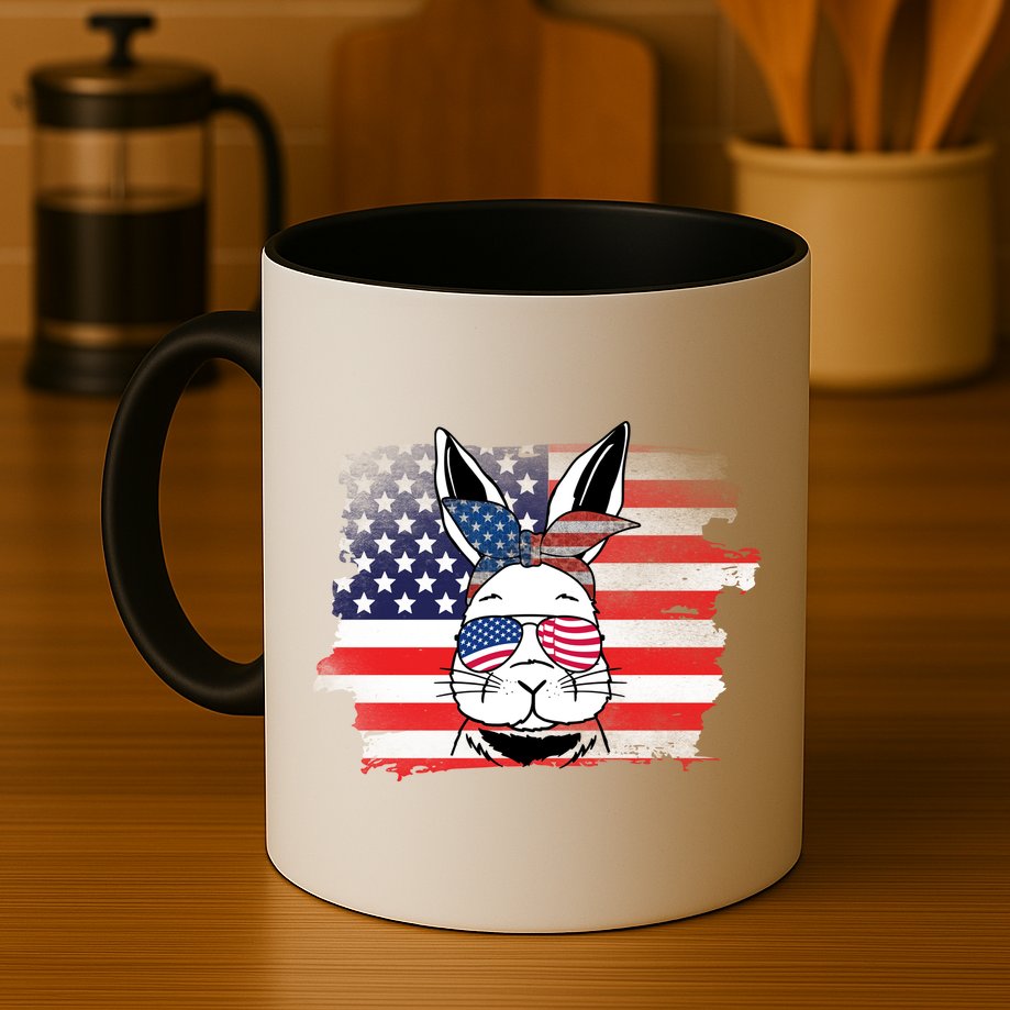 4th Of July Bunny, Funny Fourth Of July Graphic, Plus Size Shirt For Men Women Mug