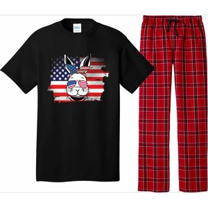 4th Of July Bunny, Funny Fourth Of July Graphic, Plus Size Shirt For Men Women Pajama Set