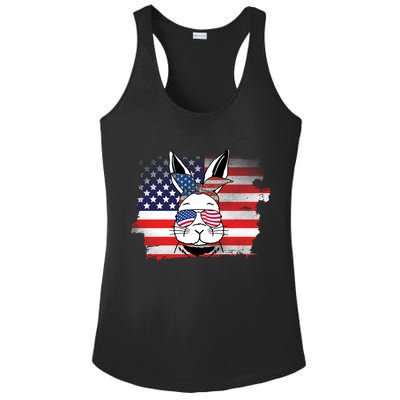 4th Of July Bunny, Funny Fourth Of July Graphic, Plus Size Shirt For Men Women Ladies PosiCharge Competitor Racerback Tank