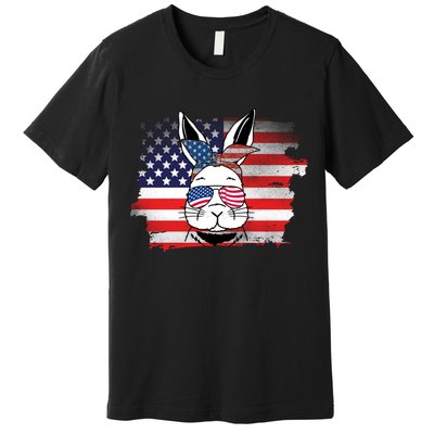 4th Of July Bunny, Funny Fourth Of July Graphic, Plus Size Shirt For Men Women Premium T-Shirt