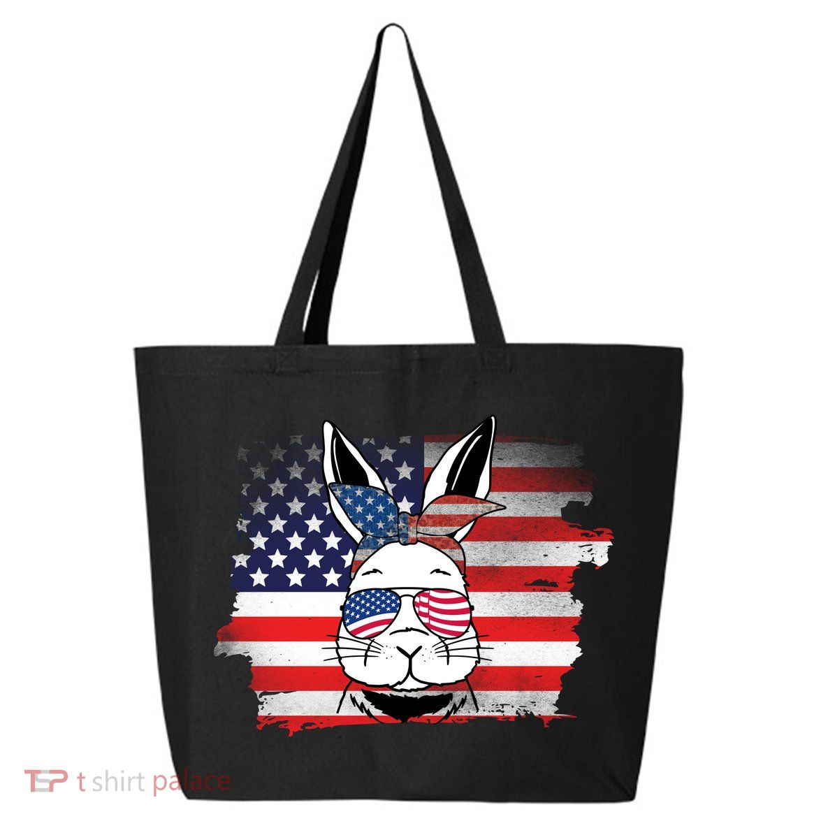 4th Of July Bunny, Funny Fourth Of July Graphic, Plus Size Shirt For Men Women 25L Jumbo Tote