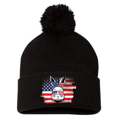 4th Of July Bunny, Funny Fourth Of July Graphic, Plus Size Shirt For Men Women Pom Pom 12in Knit Beanie
