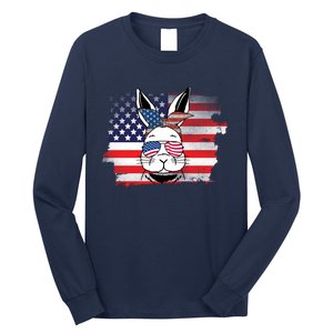 4th Of July Bunny, Funny Fourth Of July Graphic, Plus Size Shirt For Men Women Long Sleeve Shirt