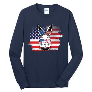 4th Of July Bunny, Funny Fourth Of July Graphic, Plus Size Shirt For Men Women Tall Long Sleeve T-Shirt