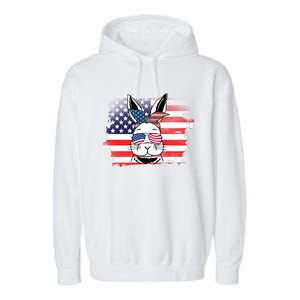 4th Of July Bunny, Funny Fourth Of July Graphic, Plus Size Shirt For Men Women Garment-Dyed Fleece Hoodie