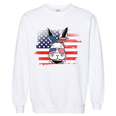 4th Of July Bunny, Funny Fourth Of July Graphic, Plus Size Shirt For Men Women Garment-Dyed Sweatshirt