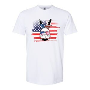 4th Of July Bunny, Funny Fourth Of July Graphic, Plus Size Shirt For Men Women Softstyle CVC T-Shirt