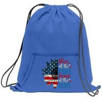 4th Of July Usa Flag Home Of The Free Because Of The Brave Gift Sweatshirt Cinch Pack Bag