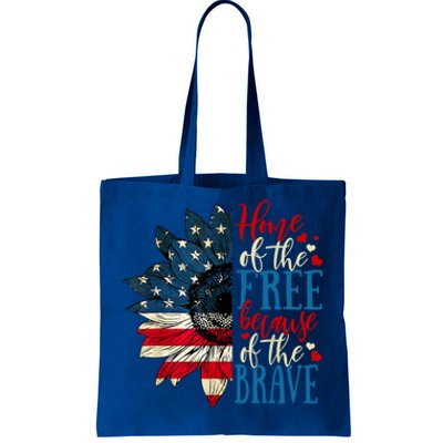 4th Of July Usa Flag Home Of The Free Because Of The Brave Gift Tote Bag