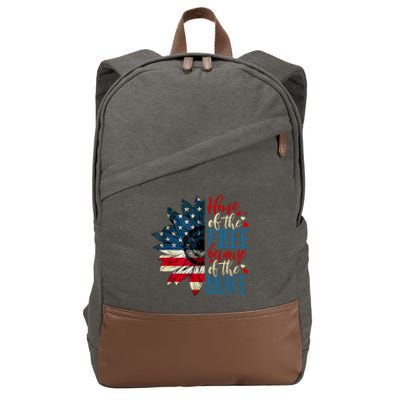 4th Of July Usa Flag Home Of The Free Because Of The Brave Gift Cotton Canvas Backpack