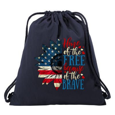 4th Of July Usa Flag Home Of The Free Because Of The Brave Gift Drawstring Bag