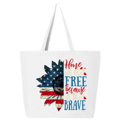 4th Of July Usa Flag Home Of The Free Because Of The Brave Gift 25L Jumbo Tote