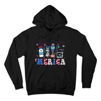 4th Of July Red White ICU Nurse Care Er Ed Rn Micu Cvicu Hoodie