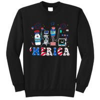 4th Of July Red White ICU Nurse Care Er Ed Rn Micu Cvicu Sweatshirt