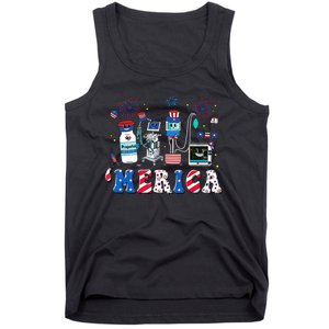 4th Of July Red White ICU Nurse Care Er Ed Rn Micu Cvicu Tank Top