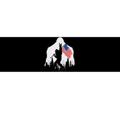 4th of July Bigfoot Sasquatch USA American Flag Bumper Sticker