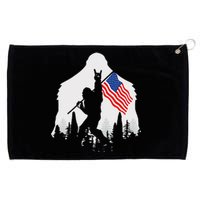 4th of July Bigfoot Sasquatch USA American Flag Grommeted Golf Towel