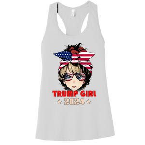 4th Of July Trump 45 47 Trump Girl 2024 Women's Racerback Tank