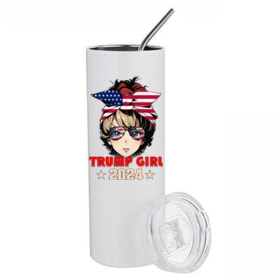 4th Of July Trump 45 47 Trump Girl 2024 Stainless Steel Tumbler