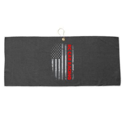 4th Of July RC Car Racer Vintage American Flag RC Car Racing Large Microfiber Waffle Golf Towel