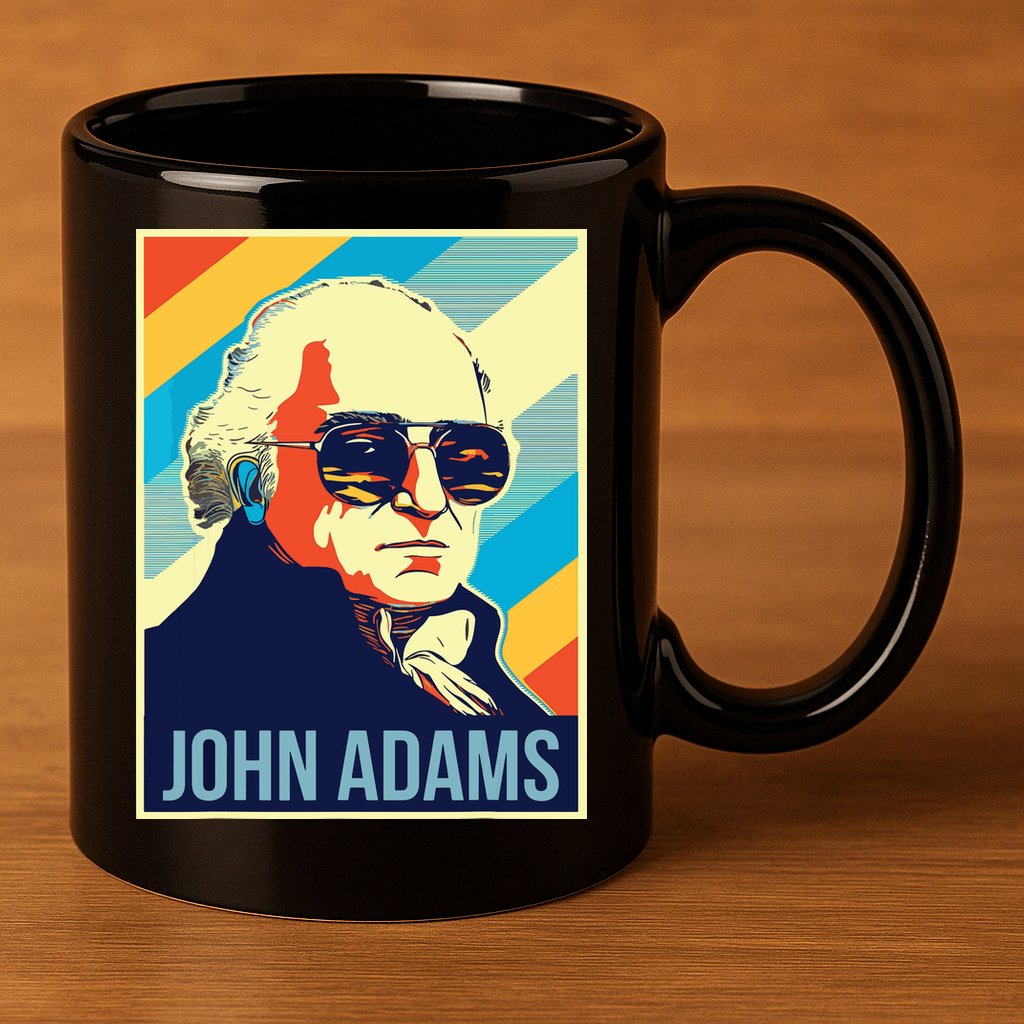 4th Of July John Adams President Retro Patriotic 11oz C Handle Ceramic Mug