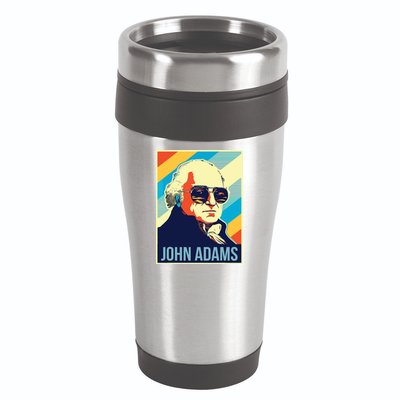 4th Of July John Adams President Retro Patriotic 16oz Travel Tumbler