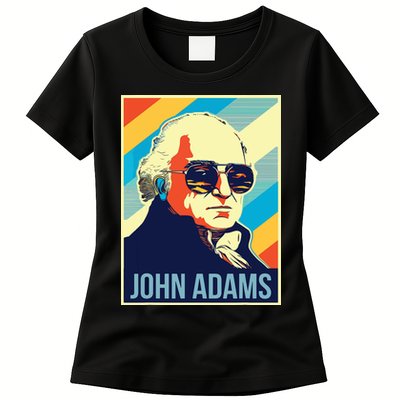 4th Of July John Adams President Retro Patriotic Womens T-Shirt