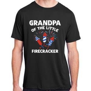 4th Of July Birthday Grandpa Of The Little Firecracker Funny Gift Meaningful Gif Adult ChromaSoft Performance T-Shirt