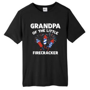 4th Of July Birthday Grandpa Of The Little Firecracker Funny Gift Meaningful Gif Tall Fusion ChromaSoft Performance T-Shirt