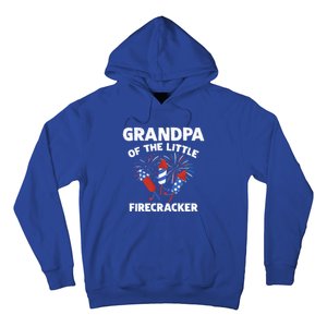 4th Of July Birthday Grandpa Of The Little Firecracker Funny Gift Meaningful Gif Hoodie