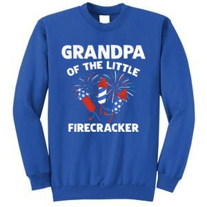 4th Of July Birthday Grandpa Of The Little Firecracker Funny Gift Meaningful Gif Sweatshirt