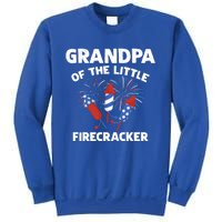 4th Of July Birthday Grandpa Of The Little Firecracker Funny Gift Meaningful Gif Sweatshirt