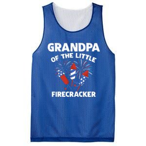 4th Of July Birthday Grandpa Of The Little Firecracker Funny Gift Meaningful Gif Mesh Reversible Basketball Jersey Tank