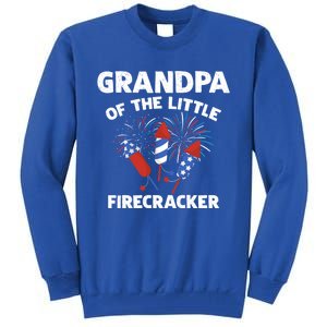 4th Of July Birthday Grandpa Of The Little Firecracker Funny Gift Meaningful Gif Tall Sweatshirt