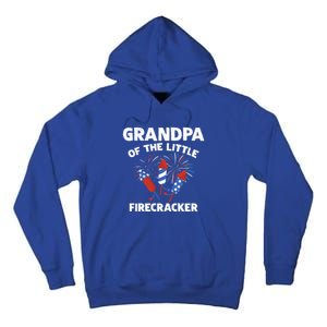 4th Of July Birthday Grandpa Of The Little Firecracker Funny Gift Meaningful Gif Tall Hoodie