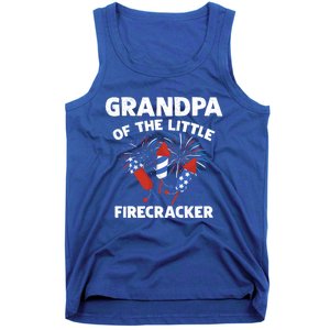 4th Of July Birthday Grandpa Of The Little Firecracker Funny Gift Meaningful Gif Tank Top