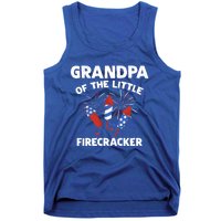 4th Of July Birthday Grandpa Of The Little Firecracker Funny Gift Meaningful Gif Tank Top