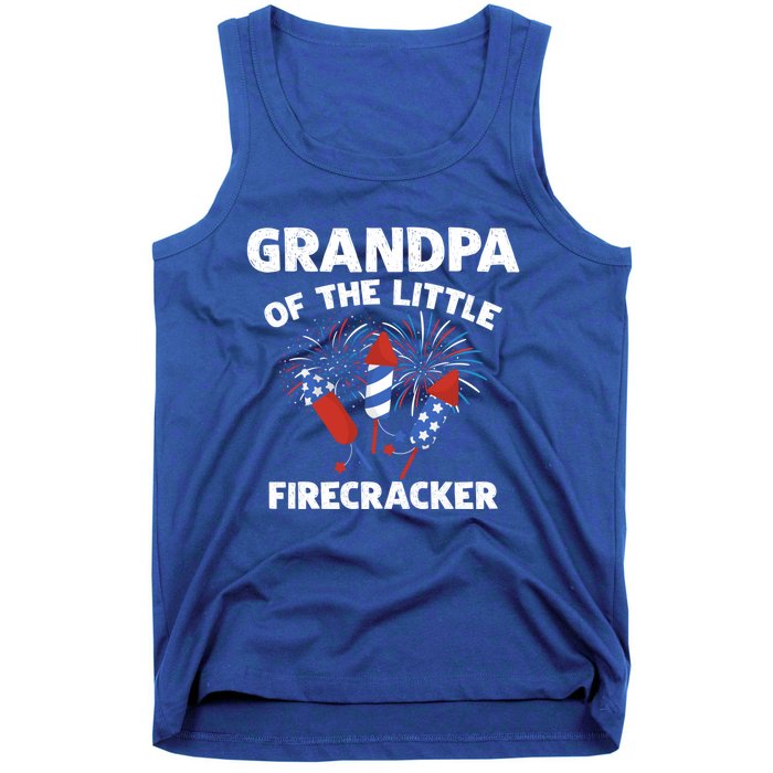 4th Of July Birthday Grandpa Of The Little Firecracker Funny Gift Meaningful Gif Tank Top